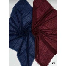 Özense 2'li Flamlı Pamuklu Ince Terletmeyen 4 Mevsim Kullanılabilir 100X100 cm Bordo ve Lacivert Renkli Yazma Eşarp