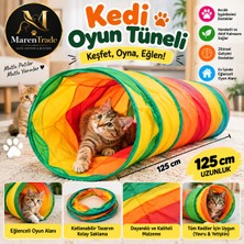 Maren 125 cm Katlanabilir Kedi Oyun Tüneli | Renkli Kedi Tüneli Oyuncağı | Eğlenceli ve Dayanıklı