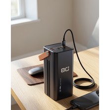 Azrlya Yüksek Kapasiteli Powerbank 80000 Mah Hızlı Şarj Özellikli Çok Portlu Taşınabilir Şarj Cihazı