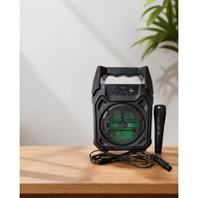 Azrlya Bluetooth Hoparlör Mikrofonlu Taşınabilir Ses Sistemi Fm Radyo, Usb, Sd Kart ve Tws Özellikli