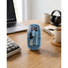 Azrlya Bluetooth 5.2 Destekli Mavi Pilli Kablosuz Mouse Yeni Nesil