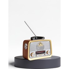 Azrlya Taşınabilir Nostalji Radyo Bluetooth USB Aux Girişli