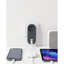 Azrlya Isıya Dayanıklı 3 USB Portlu Güvenlikli Priz – Akıllı Enerji Yönetimi