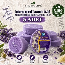 Dermolive Internatural Lavanta Özlü Süngerli Bitkisel Banyo Sabunu 5'li Paket (5 x 120 G)