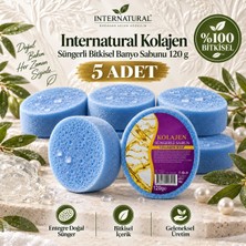 Dermolive Internatural Kolajen Süngerli Bitkisel Banyo Sabunu 5'li Paket (5 x 120 G)