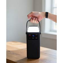 Azrlya LED Aydınlatmalı Powerbank 50.000 Mah 22,5 W Hızlı Şarj 4 Dahili Kablolu Dijital Pil Göstergeli Batarya
