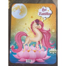 Odak Iyi Tatiller Unicorn Temalı Çocuk Karne Kabı Okul Öncesi Eğitim Kartı Lotus Çiçeği Pegasus Desenli