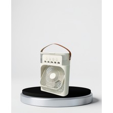 Azrlya 3’ü 1 Arada Mini Klima Fan USB Şarjlı, 7 Renk Gece Lambalı ve Nemlendirici
