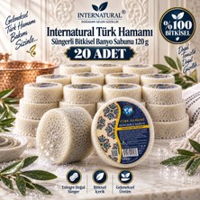 Dermolive Internatural Türk Hamamı Süngerli Bitkisel Banyo Sabunu 20'li Paket (20 x 120 G)