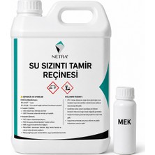 Netra Su Sızıntı Tamir Seti 5kg Özel Üretim Reçine 5 Metrekare Camelyaf, Fırça, Eldiven, Sertleştirici 5 Parça Set