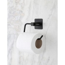 Esmana Living Siyah Kare Yapışkanlı Tuvalet Kağıtlık Wc Kağıtlık Tuvalet Kağıtlığı Askılığı