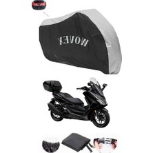 Esranın Dünyası Su Geçirmez Motosiklet Brandası, Gri-Siyah, Uyumlu Topcase