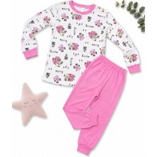 Tarz Yeri Kız Çocuk Premium Penye Koala Desenli Uzun Kollu Pijama Takımı 2-11 Yaş - Pembe