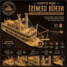 Esranın Dünyası Ahşap Nehir Gemisi Maket Seti, 713 Parça Dıy 3D Puzzle
