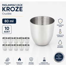 Labolist Paslanmaz Çelik Kroze 80 ml - Crucible - 10 Adet