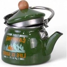 Esranın Dünyası 1.1 Lt Kapasiteli Emaye Demlik, Kamp ve Piknik Için Uygun