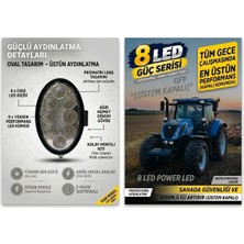 New Holland Uyumlu 8 LED Power LED Traktör Çalışma Lambası | Güçlü LED Far, Iş Lambası