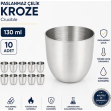 Labolist Paslanmaz Çelik Kroze 130 ml - Crucible - 10 Adet