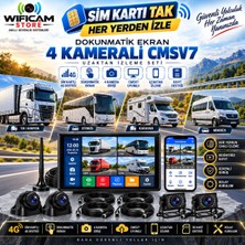 Wificam Sim Kart Destekli 4 Kameralı 4g Araç Kamera Seti-Kamyon,otobüs,minübüs,karavan Kamerası