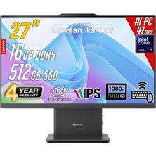 Lenovo Ideacentre 27ILL11 Intel Core U7-256V 16GB 512GB 27 Fhd Freedos Siyah Aı-Powered Aıo Bilgisayar