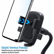Zoli Araç Içi Telefon Tutucu – Güçlü Vantuzlu, 360° Dönebilen Başlık, 20CM Esnek Uzun Kollu