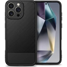 Anka Cep Cep Telefonu Aksesuarları Iphone 16 Pro Max Kılıf Karbon Fiber Görünümlü ve Kamera Korumalı Silikon Kapak