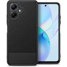 Anka Cep Cep Telefonu Aksesuarları Infinix Smart 10 Kılıf Karbon Fiber Görünümlü ve Kamera Korumalı Silikon Kapak