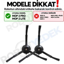robotyedek Xiaomi Mop 2 Pro MJST1SHW Siyah Uyumlu 2 Adet Yan Fırça