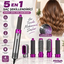 Abnturk 5'i 1 Arada Saç Şekillendirici-Kurutma Fön Düzleştirme ve Dalga Yapma Özellikli Set