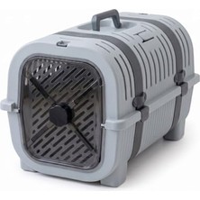 Esranın Dünyası Orret Home Kedi Taşıma Çantası Plastik Kafes Kilitlenebilir Kapaklı Havalı Taşıma Kabı Kedi Köpek Taşıma Box Güvenli Pet Taşıma Kafesi Seyahat Çantası (Açık-Koyu Gri)