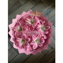 Lady Flowers Solmayan 10 Lu Lilyum Buketi Doğum Günün Kutlu Olsun Yazılı Happy Birthday Sevgiliye Özel Unutulmaz Hediye Yapay Çiçek