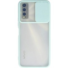Vivo Y11S Kılıf Palm Buzlu Kamera Sürgülü Silikon - Turkuaz