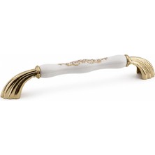 Esranın Dünyası Abanda Porselen Beyaz Gold Kulp 192 mm 19.2 cm Mobilya Çekmece Dolabı Dolap Kapak Kulplar Kulb Kulpu