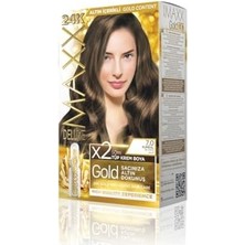 Khi-Zai Serisi 24K Altın Parçacıklı Serum ile 1 Kutu 2 x 50 ml ve Geliştiriciler Saç Boyası (Kumral 7.0)