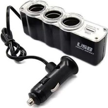 Esranın Dünyası 3 Port 1 USB Araç Çakmak Çoğaltıcı Soket, 12V, Çoklu Şarj Adaptörü