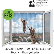 Empressco Kedi Güvenlik Filesi Koruma Sistemi-Tek Kanat Pencere Için (80 cm x 140 cm E Kadar) Pets
