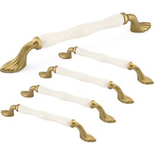 Esranın Dünyası (5 Adet) Myras Porselen Mat Altın Kulp 160 mm 16 cm Mobilya Çekmece Dolap Kapak Kulplar Kulb Kulp