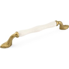 Esranın Dünyası Myras Porselen Mat Altın Kulp 160 mm 16 cm Mobilya Çekmece Dolabı Dolap Kapak Kulplar Kulb Kulpu