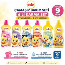 Dalin Çamaşır Yumuşatıcı ve Sıvı Çamaşır Deterjanı 1500 ml 6 Lı Karma Set – 9 Litre