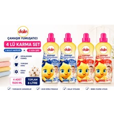 Dalin Çamaşır Yumuşatıcı 1500 ml 4 Lü Karma Set – Bulut Hafifliği + Gün Işığı 6 Litre Hipoalerjenik