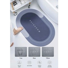 Esmana Living Su Emici Paspas Banyo Paspası Abdest Paspası Kaymaz Taban 40*60 cm Oval Paspas