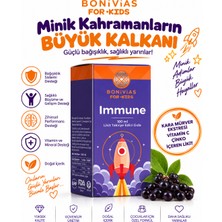 Bonivias Kids Immune Likit Çocuklar İçin Kara Mürver Ek İ Vitamin C Ve Çinko İçeren Likit Takviye Edici Gıda