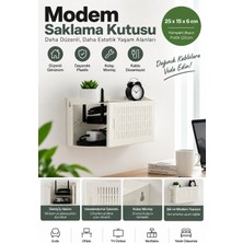 Yenilig Modem Saklama Kutusu 25X15X6 cm – Duvara Monte Kablo Düzenleyici Plastik Modem ve Router Organizeri