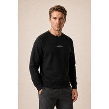 Redline Forever Yeni Sezon Erkek Regular Fit Pamuklu Sweatshirt Siyah