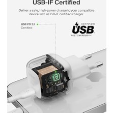 Khi-Zai 30W Kompakt Duvar Şarj Cihazı, Usb-C Power Delivery Hızlı Şarj,, Galaxy, Ipad, Airpods, Tablet & Daha Fazlası Için, Usb-C - Lightning Kablo Ile, Beyaz