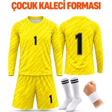 Sidas Sarı Şortlu Takım Çocuk Kaleci Forması Takımı 4 Parça Forma+Şort+Çorap+Bileklik