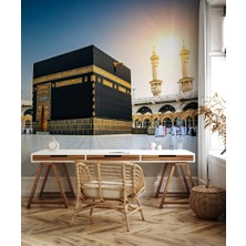 Kabe ve Mescid-I Haram Baskılı Islami Tema Duvar Kağıdı