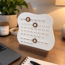 Dekoratif Sonsuz Takvim – Ayarlanabilir Masaüstü Takvim, Modern Ev ve Ofis Dekoru