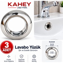 Kahey 3 Adet Krom Lavabo Yüzüğü Su Taşma Yüzüğü