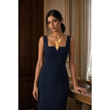 Allona Kadın Gold Renk Daire Sallantılı Kolye KOLYE-055 & Premium Kutu